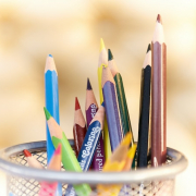 New School Year, Colored Pencils in Container